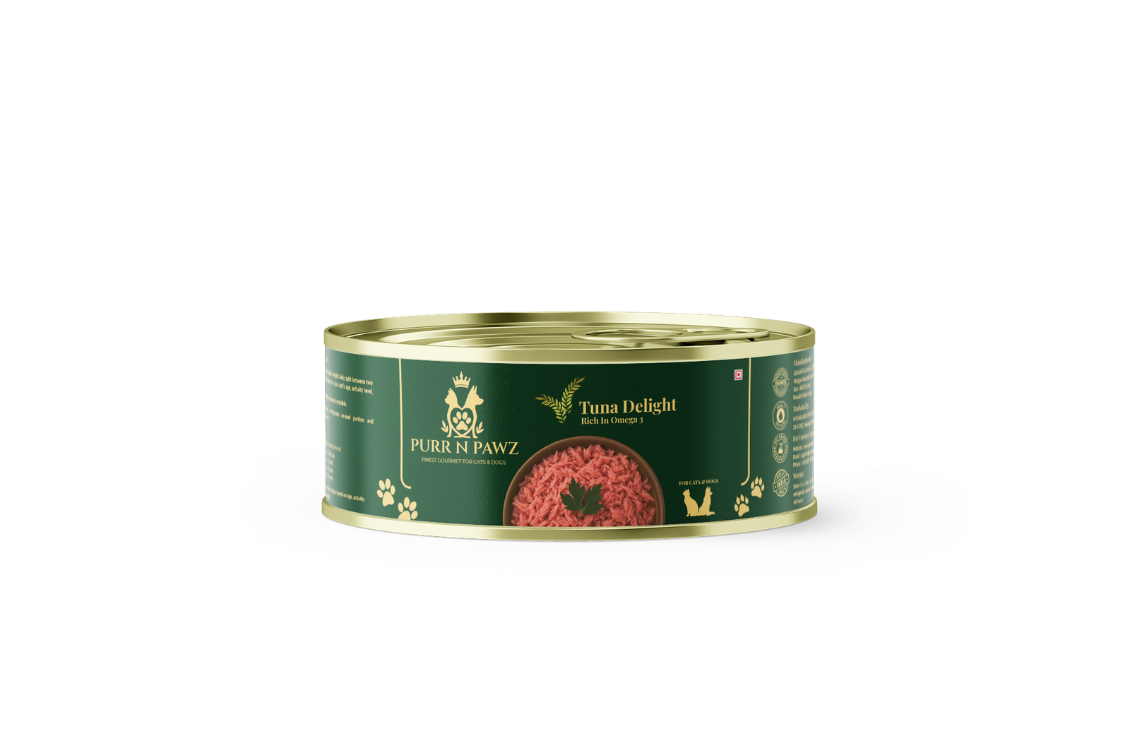 Purr N Pawz Can Packaging Tuna Delight Mockup